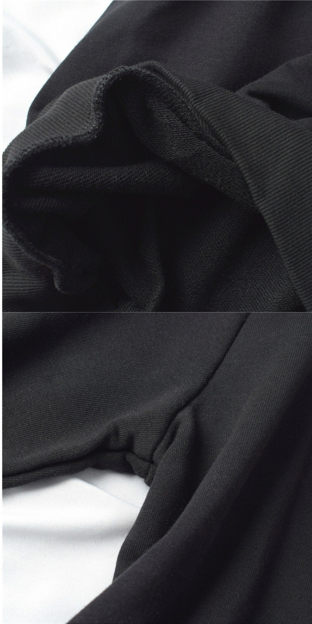 เสื้อวอร์ม เสื้อสเวตเตอร์ ปั๊มลาย เสื้อกันหนาว ทรง over size เนื้อละเอียด ดำ
