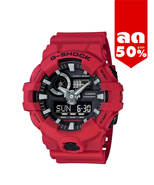 CASIO MID YEAR SALE G-SHOCK นาฬิกาข้อมือ นาฬิกากันน้ำ นาฬิกาของแท้ ประกันศูนย์ CMG 1 ปี รุ่น GA-700-4A นาฬิกาสีแดง