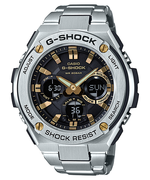 CASIO G-SHOCK นาฬิกาข้อมือ นาฬิกากันน้ำ นาฬิกาของแท้ ประกันศูนย์ CMG 1 ปี รุ่น GST-S110D-1A9 นาฬิกาสีเงิน