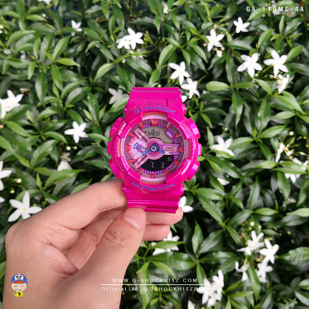 CASIO G-SHOCK นาฬิกาข้อมือ นาฬิกากันน้ำ นาฬิกาของแท้ ประกันศูนย์ CMG 1 ปี รุ่น GA-110MC-4A นาฬิกาสีชมพู