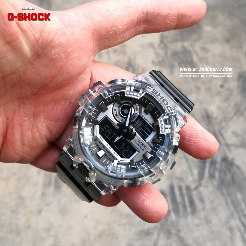 CASIO G-SHOCK นาฬิกาข้อมือ นาฬิกากันน้ำ นาฬิกาของแท้ ประกันศูนย์ CMG 1 ปี รุ่น GA-700SK-1A นาฬิกาสีใส