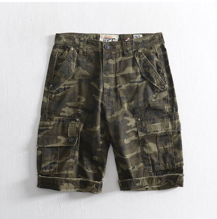 กางเกงทรงคาร์โก้ กางเกงcargo ลายพรางเขียวทหาร Size 34"/36" ลายพราง