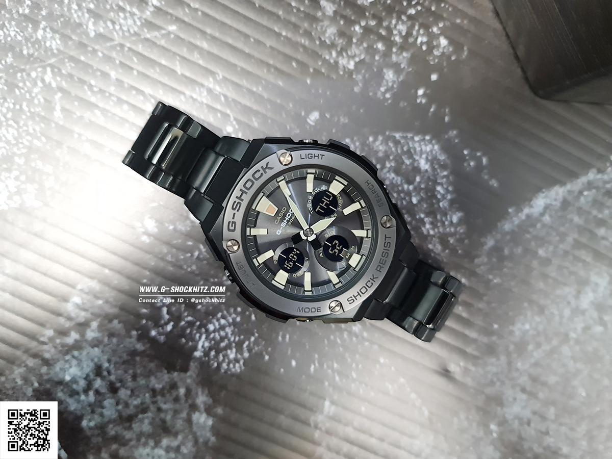 CASIO G-SHOCK นาฬิกาข้อมือ นาฬิกากันน้ำ นาฬิกาของแท้ ประกันศูนย์ CMG 1 ปี รุ่น GST-S130BD-1A นาฬิกาสีดำ