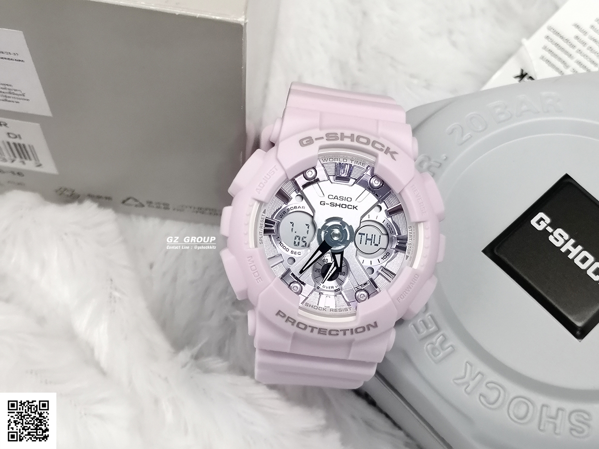 CASIO G-SHOCK นาฬิกาข้อมือ นาฬิกากันน้ำ นาฬิกาของแท้ ประกันศูนย์ CMG 1 ปี รุ่น GMA-S120DP-6A นาฬิกาสีม่วง