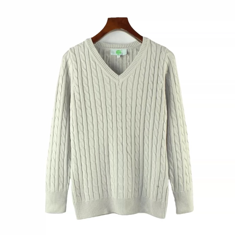 เสื้อหนาวไหมพรม สีเทา ไหมพรมถัก เนื้อไหม นุ่ม สวย งานญี่ปุ่นคะ Size L สำเนา