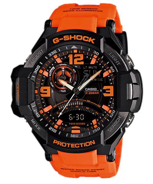 CASIO MID YEAR SALE G-SHOCK นาฬิกาข้อมือ นาฬิกากันน้ำ นาฬิกาของแท้ ประกันศูนย์ CMG 1 ปี รุ่น GA-1000-4A นาฬิกาสีส้ม