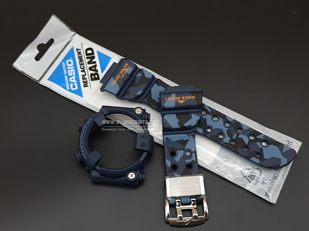 CASIO GENUINE FACTORY CASIO REPLACEMENT อะไหล่นาฬิกา G-SHOCK รุ่น GF-8250CM-2 กรอบสายสีน้ำเงิน