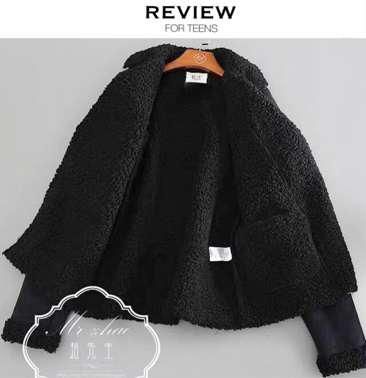 เสื้อโค้ท กันหนาว Pea coat หนังกลับ สีดำ REVIEW ดำ