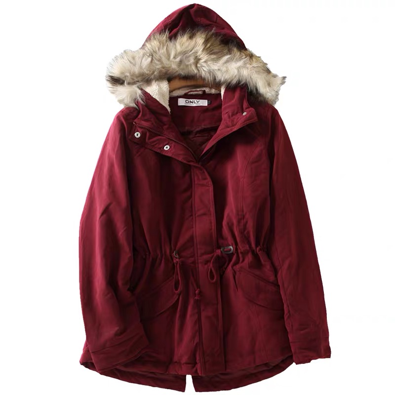 Only เสื้อโค้ทฮู้ดกันหนาว เสื้อปาร์กา parka สีดำ แบรนด์Only (ขนเฟอร์ถอดได้ค่ะ) ดำ