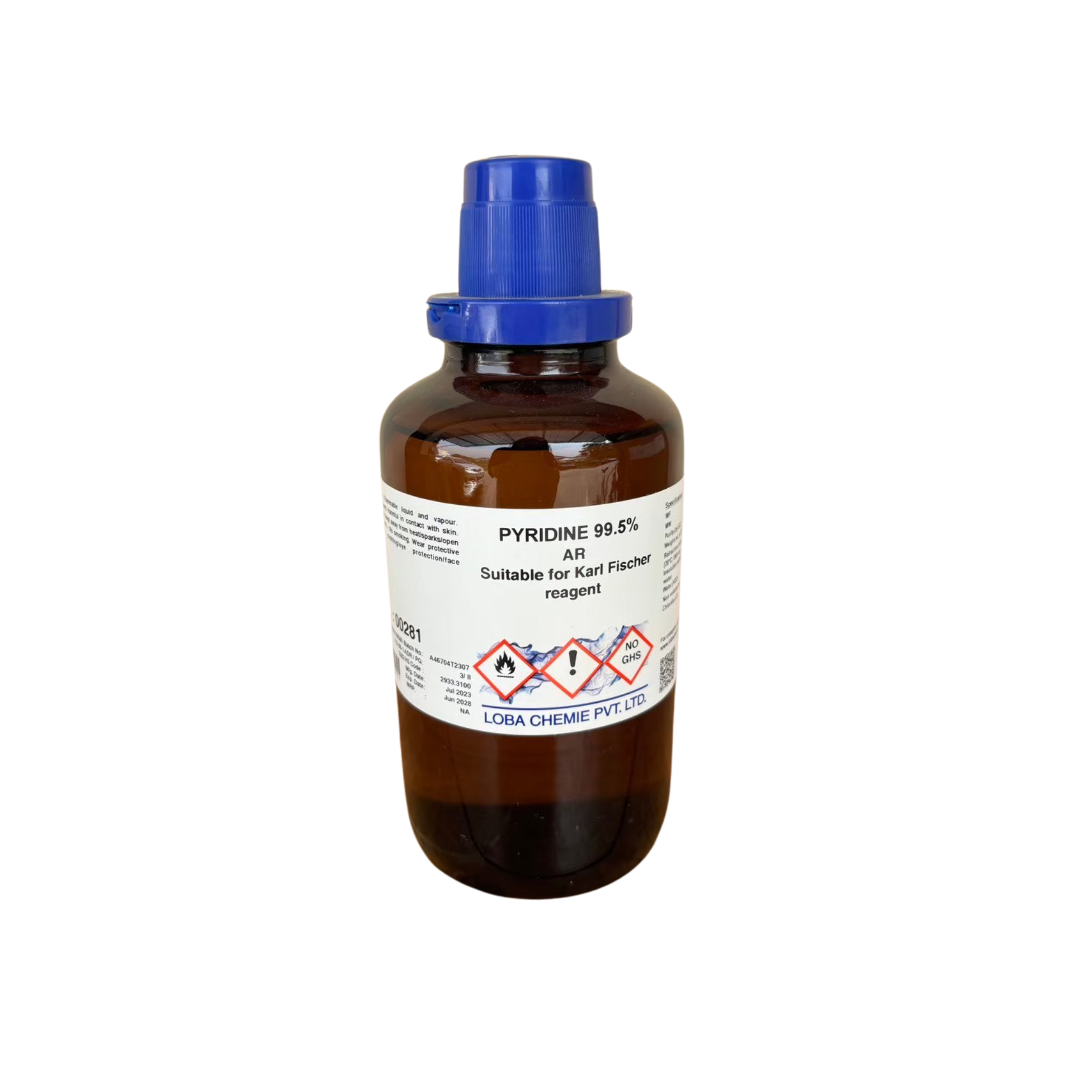 Pyridine 99.5%, AR 500 ml. Loba Chemie™