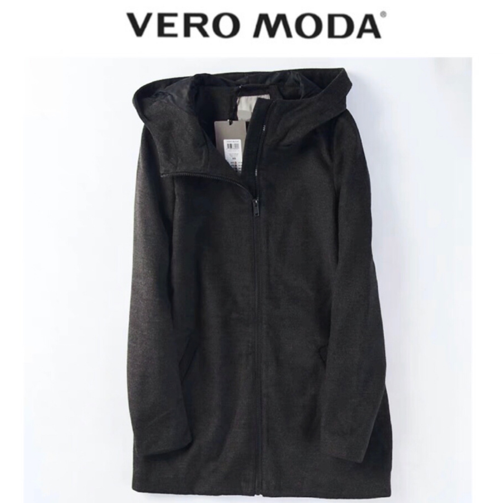 Vera moda โค้ทฮู้ด เสื้อกันหนาวสักหลาดวูล แบรนด์ vera Moda งานพรีเมี่ยมเกรดคะ• เทา