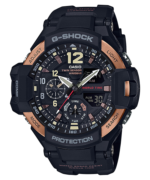 CASIO G-SHOCK นาฬิกาข้อมือ นาฬิกากันน้ำ นาฬิกาของแท้ ประกันศูนย์ CMG 1 ปี รุ่น GA-1100RG-1A นาฬิกาสีดำ