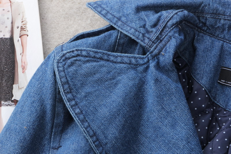 เสื้อโค้ท เสื้อคลุมยาว ผ้ายีนส์ ซีด ZARA แต่งกระดุม2แถว เนื้อผ้าหนา อุ่น Size S/M/L