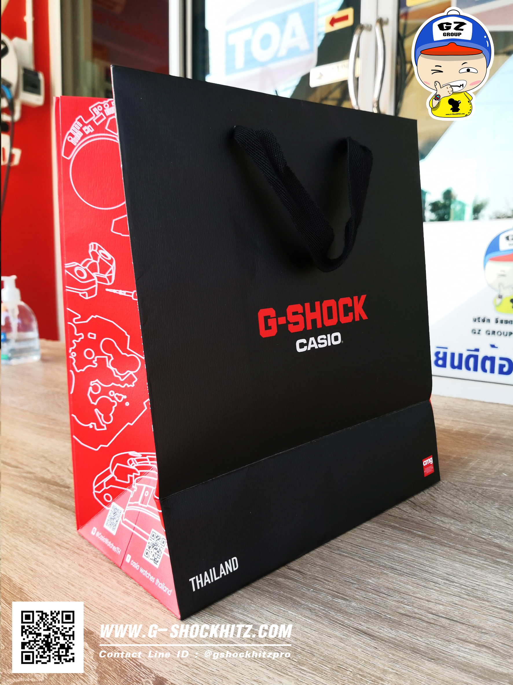 CASIO MID YEAR SALE G-SHOCK พร้อมส่ง นาฬิกาข้อมือ นาฬิกากันน้ำ นาฬิกาของแท้ ประกันศูนย์ CMG 1 ปี รุ่น PAPER BAG ถุงกระดาษสีดำแดง