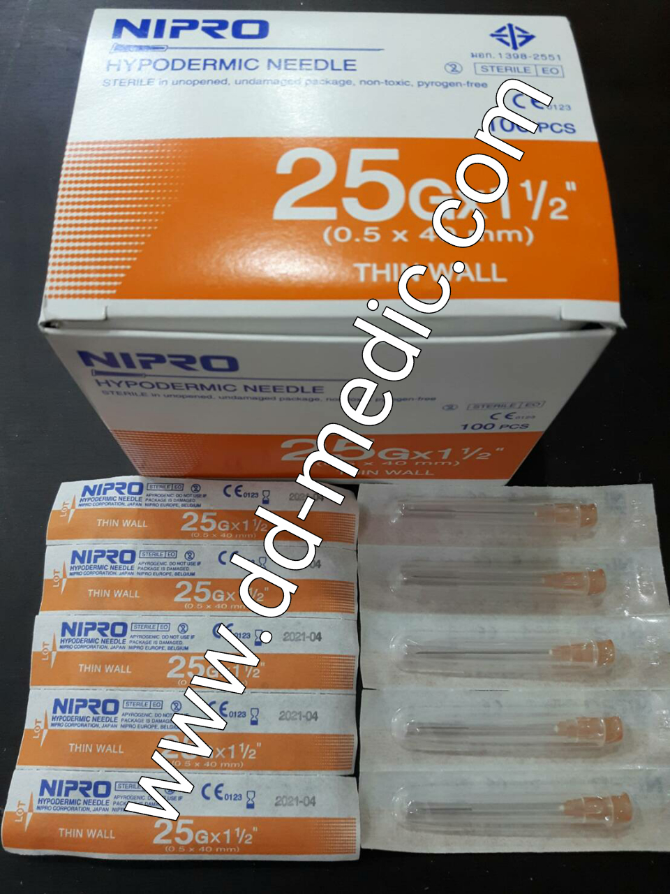 เข็มฉีดยา ยี่ห้อ นิโปร เบอร์ 25 X 1" กล่องละ 100 อัน