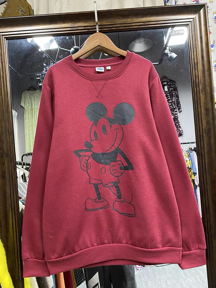Disney เสื้อวอร์มสีแดง แขนยาว สกรีน Mickey งาน DISNEY แดง