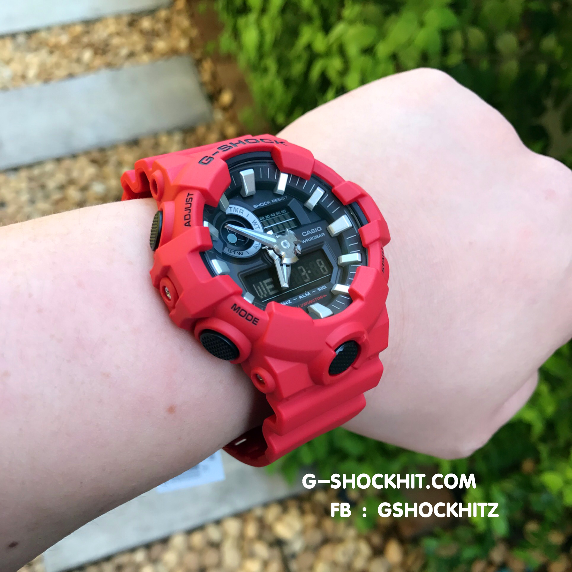 CASIO MID YEAR SALE G-SHOCK นาฬิกาข้อมือ นาฬิกากันน้ำ นาฬิกาของแท้ ประกันศูนย์ CMG 1 ปี รุ่น GA-700-4A นาฬิกาสีแดง