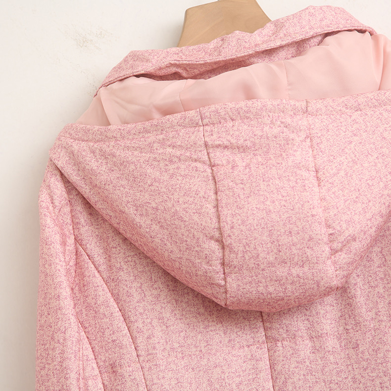เสื้อกันหนาว หมวกฮู้ด เสื้อกันหนาวบุนวม แบรนด์ big&small ชมพูอ่อน