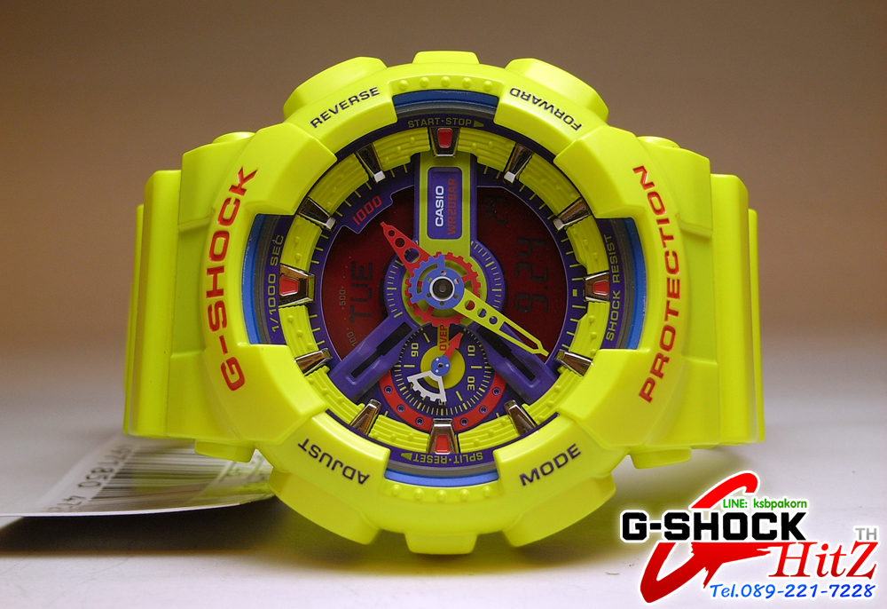 CASIO G-SHOCK นาฬิกาข้อมือ นาฬิกากันน้ำ นาฬิกาของแท้ ประกันศูนย์ CMG 1 ปี รุ่น GA-110A-9 นาฬิกาสีเหลือง