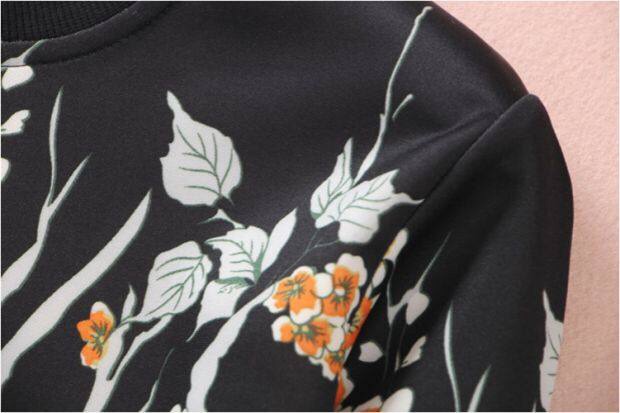 เสื้อวอร์มคอกลม แขนยาว จั๊มแขน&เอว ลายดอกซากุระสีอ่อน แบรนด์เนม TSZC แท้100% งานสวยหรูมากคะ Size S/M/L
