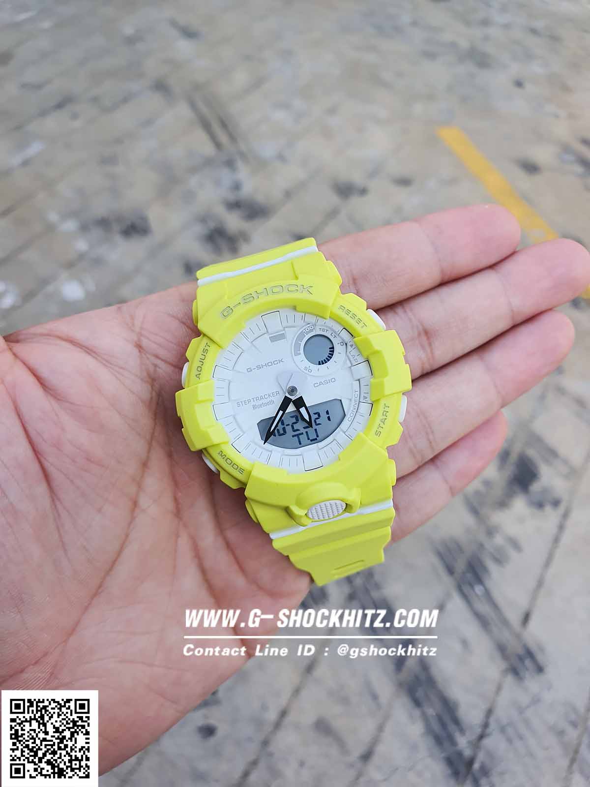 CASIO G-SHOCK นาฬิกาข้อมือ นาฬิกากันน้ำ นาฬิกาของแท้ ประกันศูนย์ CMG 1 ปี รุ่น GMA-B800-9A นาฬิกาสีเหลือง