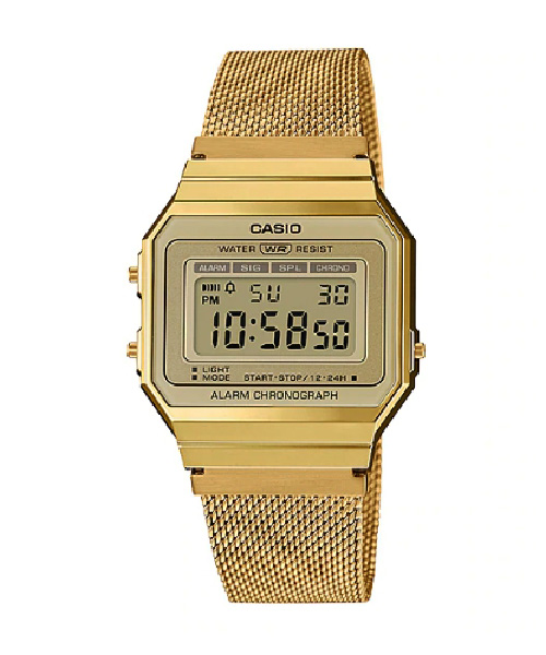 CASIO นาฬิกาคาสิโอ นาฬิกาข้อมือ นาฬิกากันน้ำ นาฬิกาของแท้ ประกันศูนย์ CMG 1 ปี รุ่น A700WMG-9A นาฬิกาสีทอง