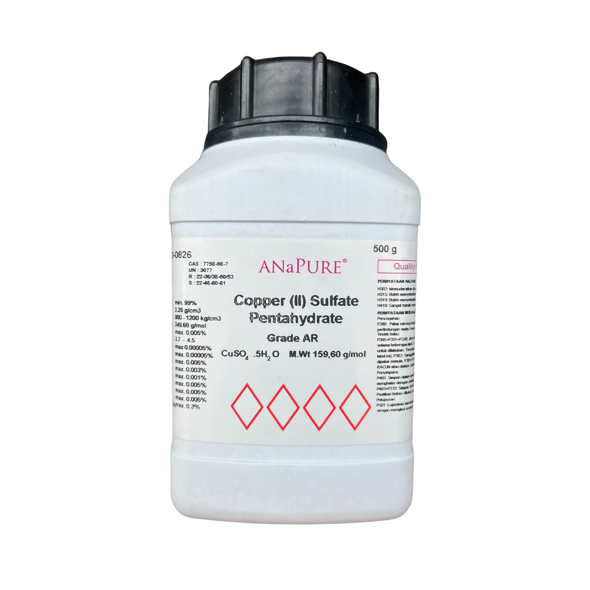 Copper (II) Sulfate Pentahydrate (Cupric Sulfate), AR 500g ANaPURE™