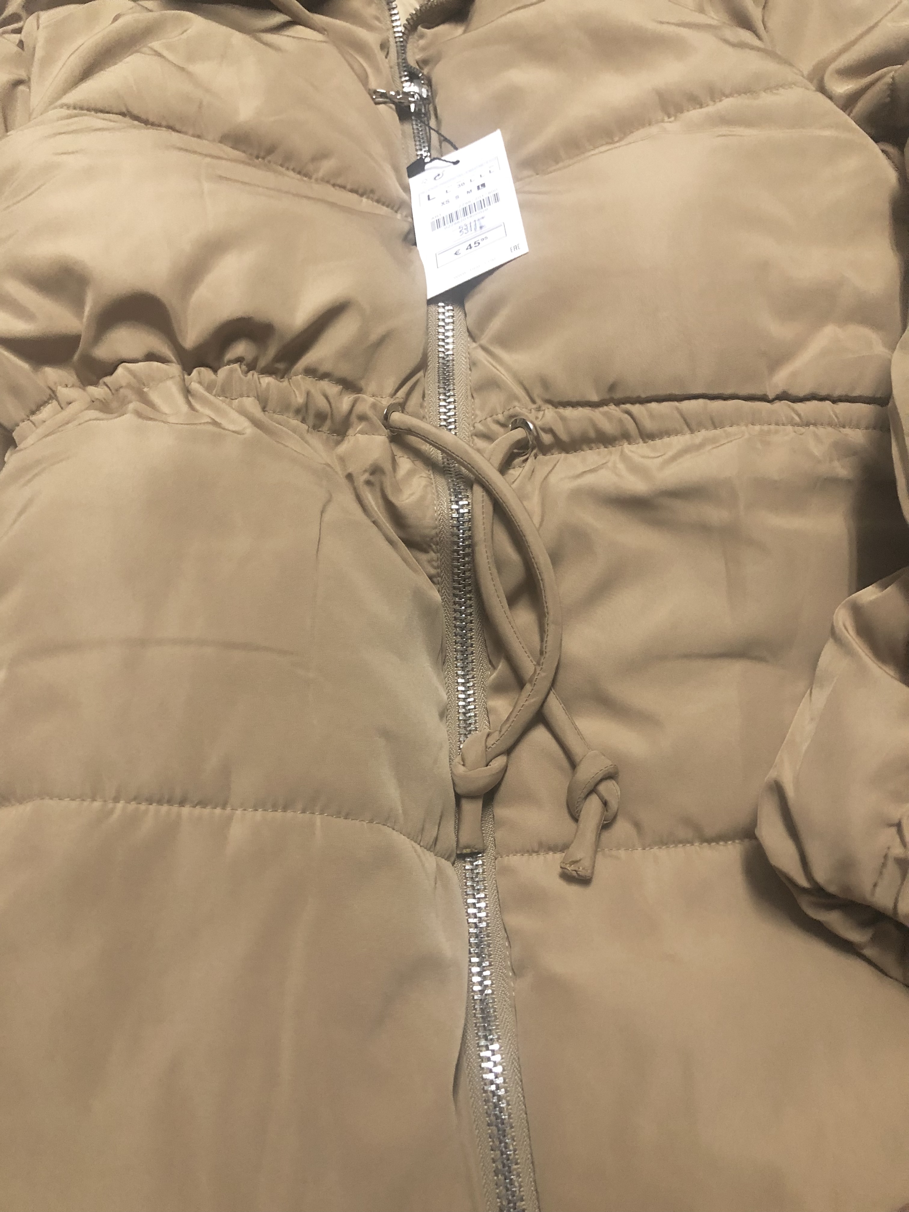 เสื้อกันหนาว เสื้อฮู้ดเฟอร์ บุนวมอุ่น สีนู้ดส้ม แบรนด์ Cranberry jeans (padded puffer coat สำเนา