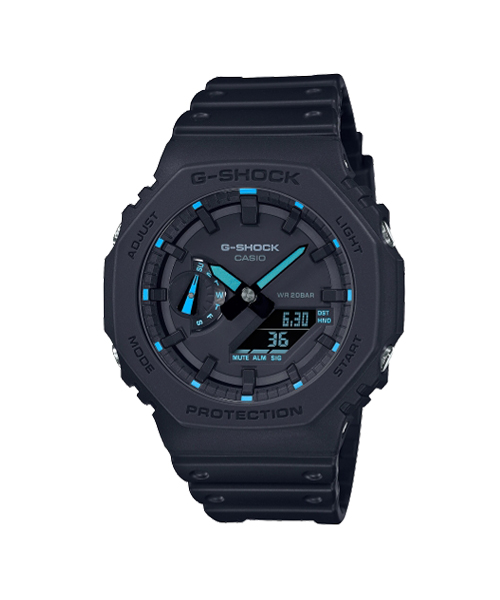 CASIO MID YEAR SALE G-SHOCK นาฬิกาข้อมือ นาฬิกากันน้ำ นาฬิกาของแท้ ประกันศูนย์ CMG 1 ปี รุ่น GA-2100-1A2 นาฬิกาสีดำ
