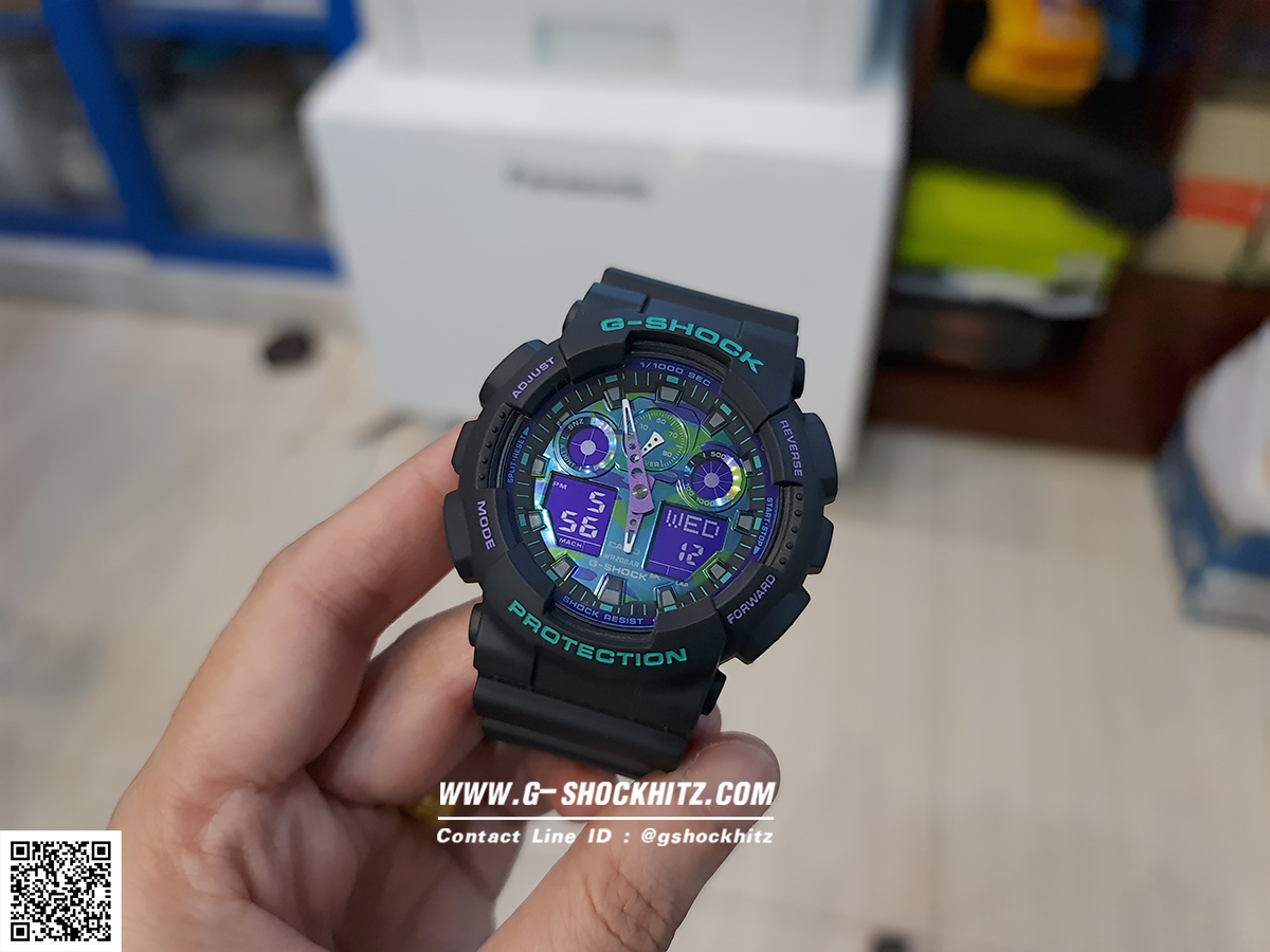 CASIO MID YEAR SALE G-SHOCK พร้อมส่ง นาฬิกาข้อมือ นาฬิกากันน้ำ นาฬิกาของแท้ ประกันศูนย์ CMG 1 ปี รุ่น GA-100BL-1A นาฬิกาสีดำ