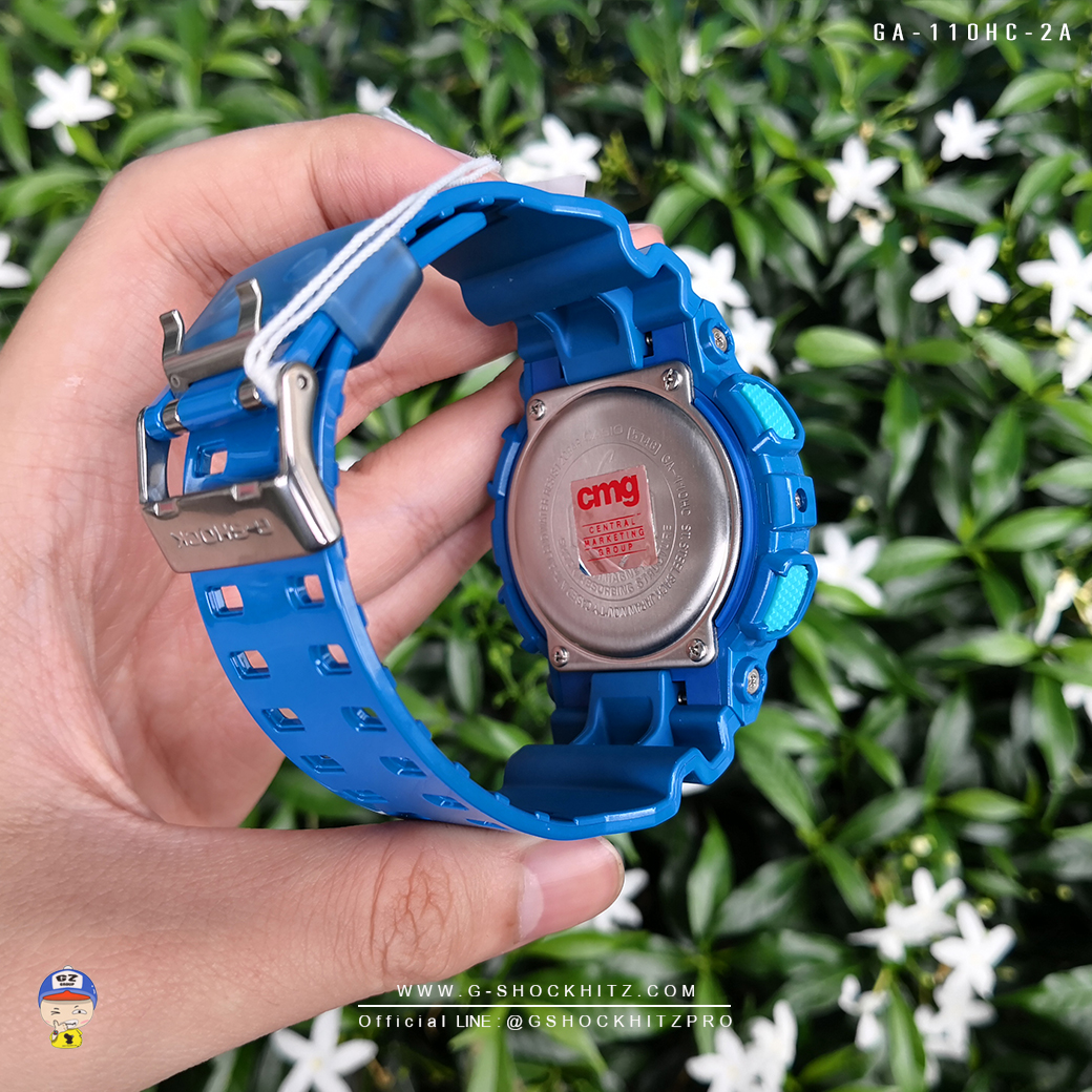 CASIO G-SHOCK นาฬิกาข้อมือ นาฬิกากันน้ำ นาฬิกาของแท้ ประกันศูนย์ CMG 1 ปี รุ่น GA-110HC-2ADR นาฬิกาสีน้้ำเงิน
