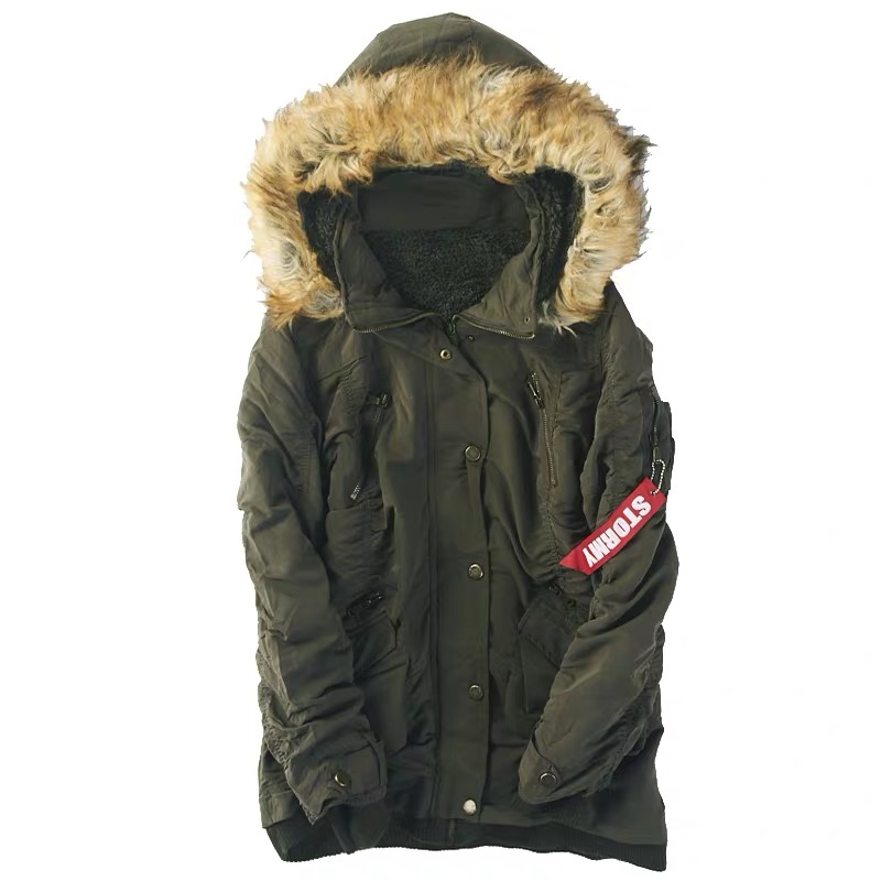 Sureve เสื้อโค้ทฮู้ดกันหนาว เสื้อปาร์กา parka แต่งเฟอร์ แบรนด์ SUREVE (LL) WY562 ดำ