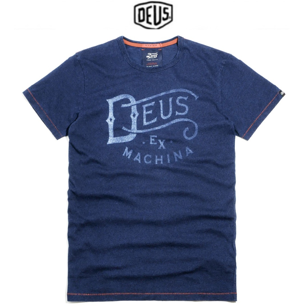 Deus เสื้อยืดคอกลม DEUS งานแท้💯% 🧿รุ่น Curls indigo tee น้ำเงิน