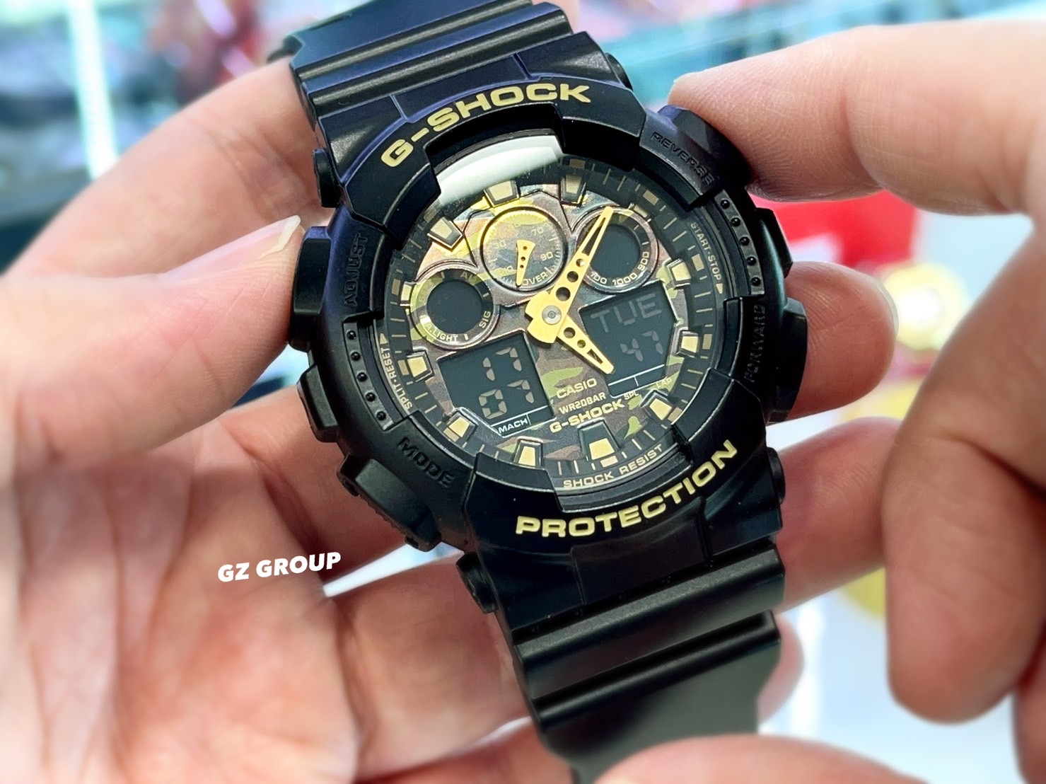 CASIO G-SHOCK นาฬิกาข้อมือ นาฬิกากันน้ำ นาฬิกาของแท้ ประกันศูนย์ CMG 1 ปี รุ่น GA-100CF-1A9 นาฬิกาสีดำ
