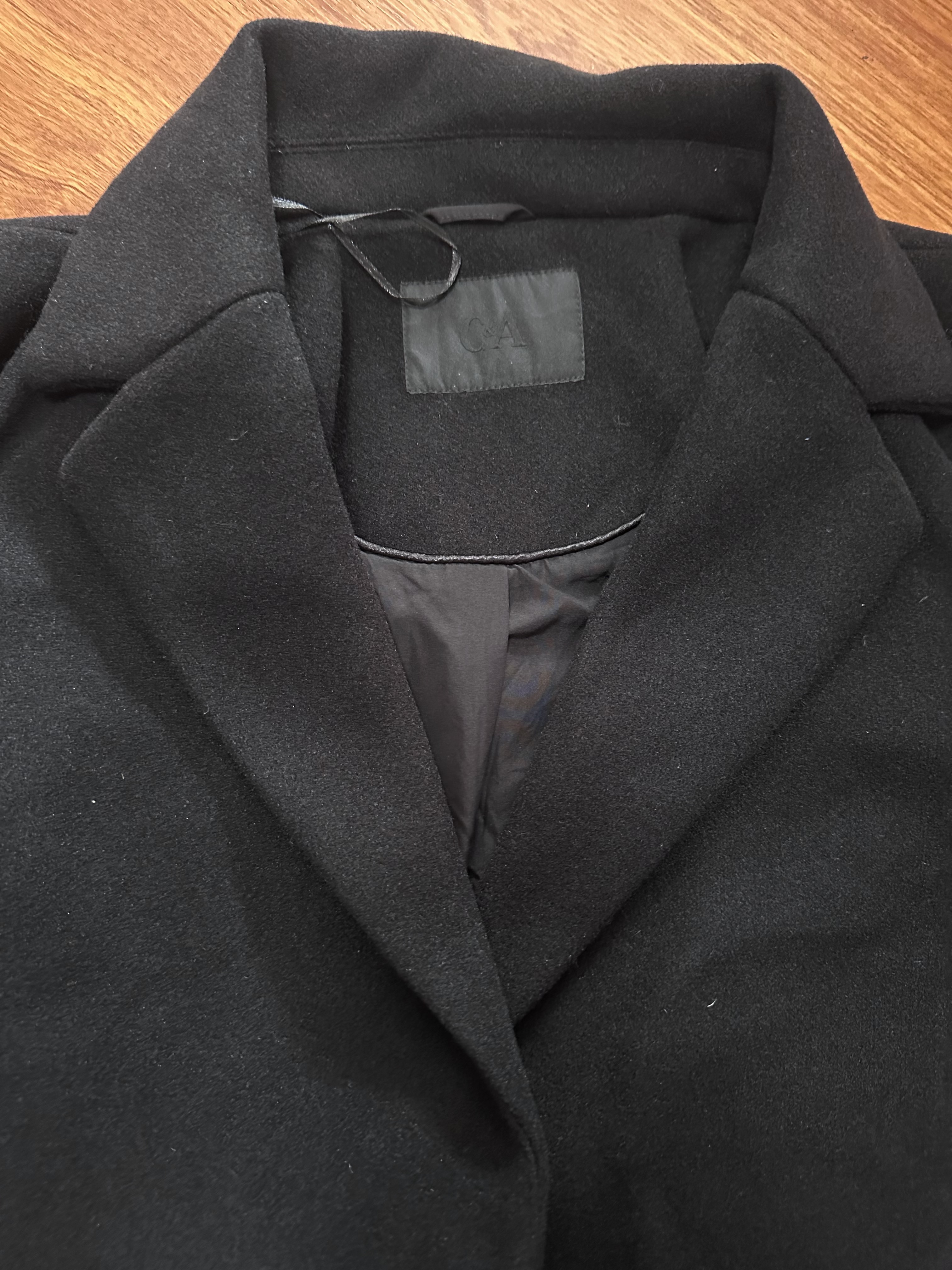 เสื้อโค้ทวูล Trench coat เสื้อโค้ทวูล โค้ทสีดำ แบรนด์ C&A
