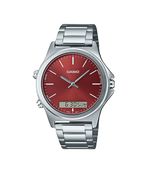 CASIO MID YEAR SALE นาฬิกาข้อมือ พร้อมส่ง นาฬิกากันน้ำ นาฬิกาของแท้ ประกันศูนย์ CMG 1 ปี รุ่น MTP-VC01D-5E นาฬิกาสีเงิน