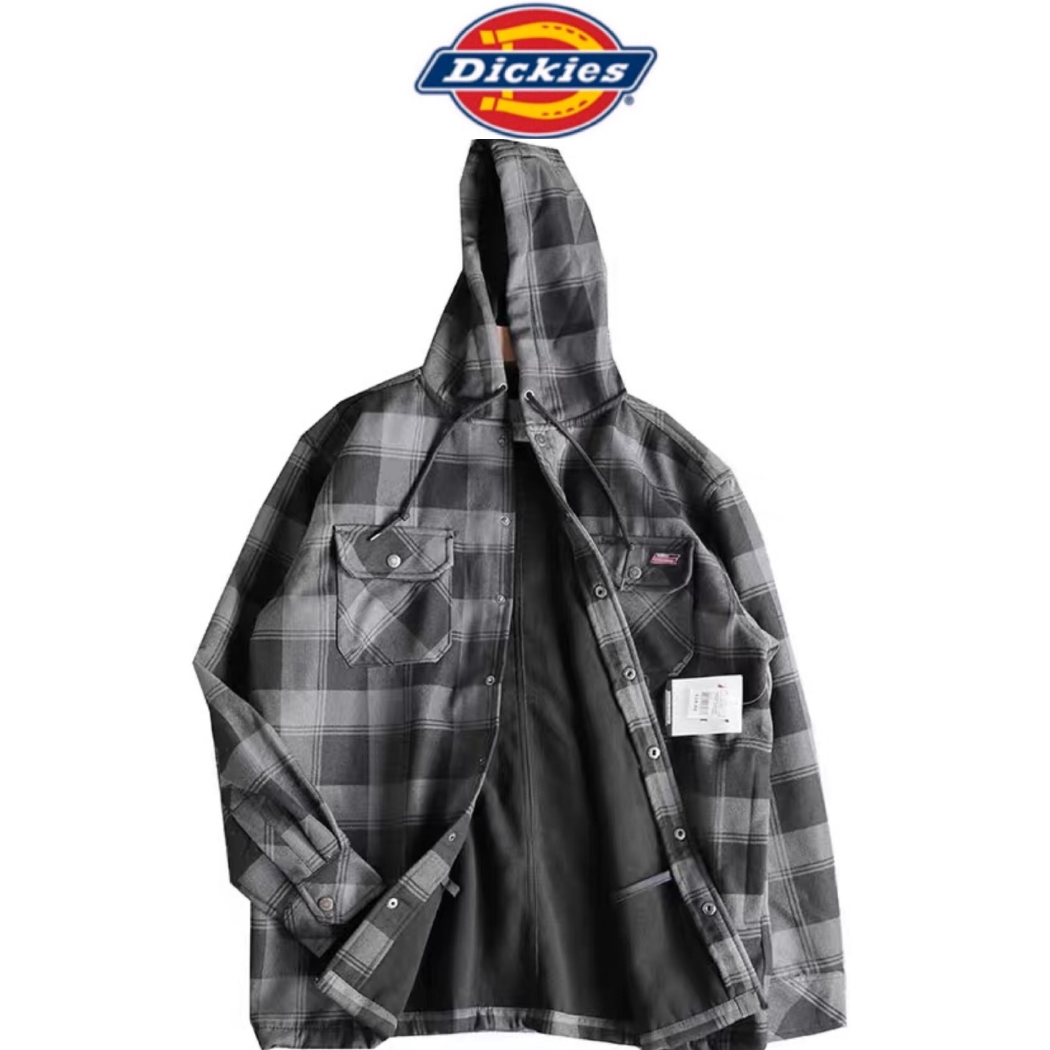แจ็คเก็ต เสื้อกันหนาว ลายตารางแต่งฮู้ด งาน Dickies แท้100% สินค้าหลุดโรงงาน จำนวนจำกัดคะ M/L/XL สำเนา สำเนา Dickies