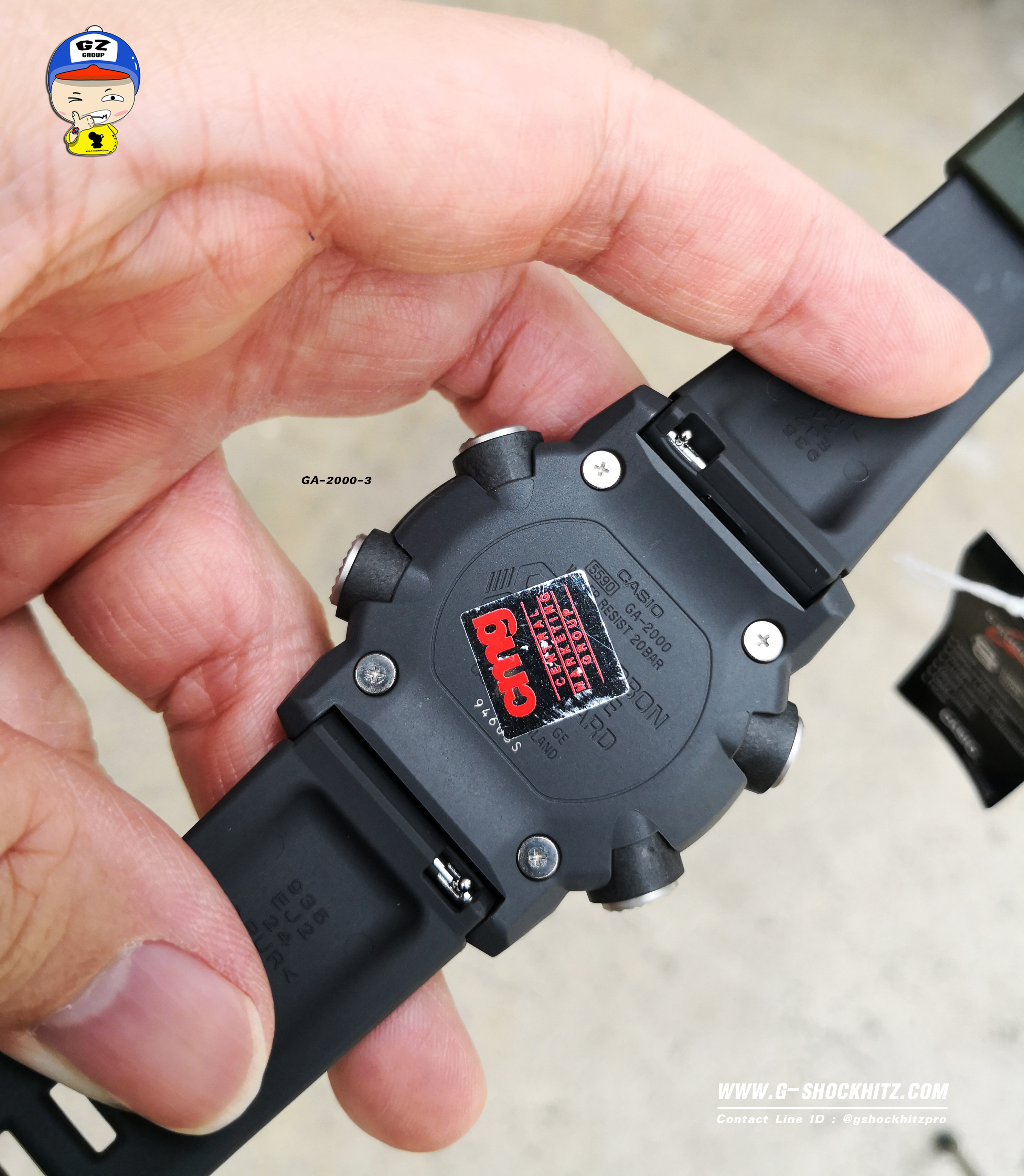 CASIO G-SHOCK นาฬิกาข้อมือ นาฬิกากันน้ำ นาฬิกาของแท้ ประกันศูนย์ CMG 1 ปี รุ่น GA-2000-3A นาฬิกาสีเขียว