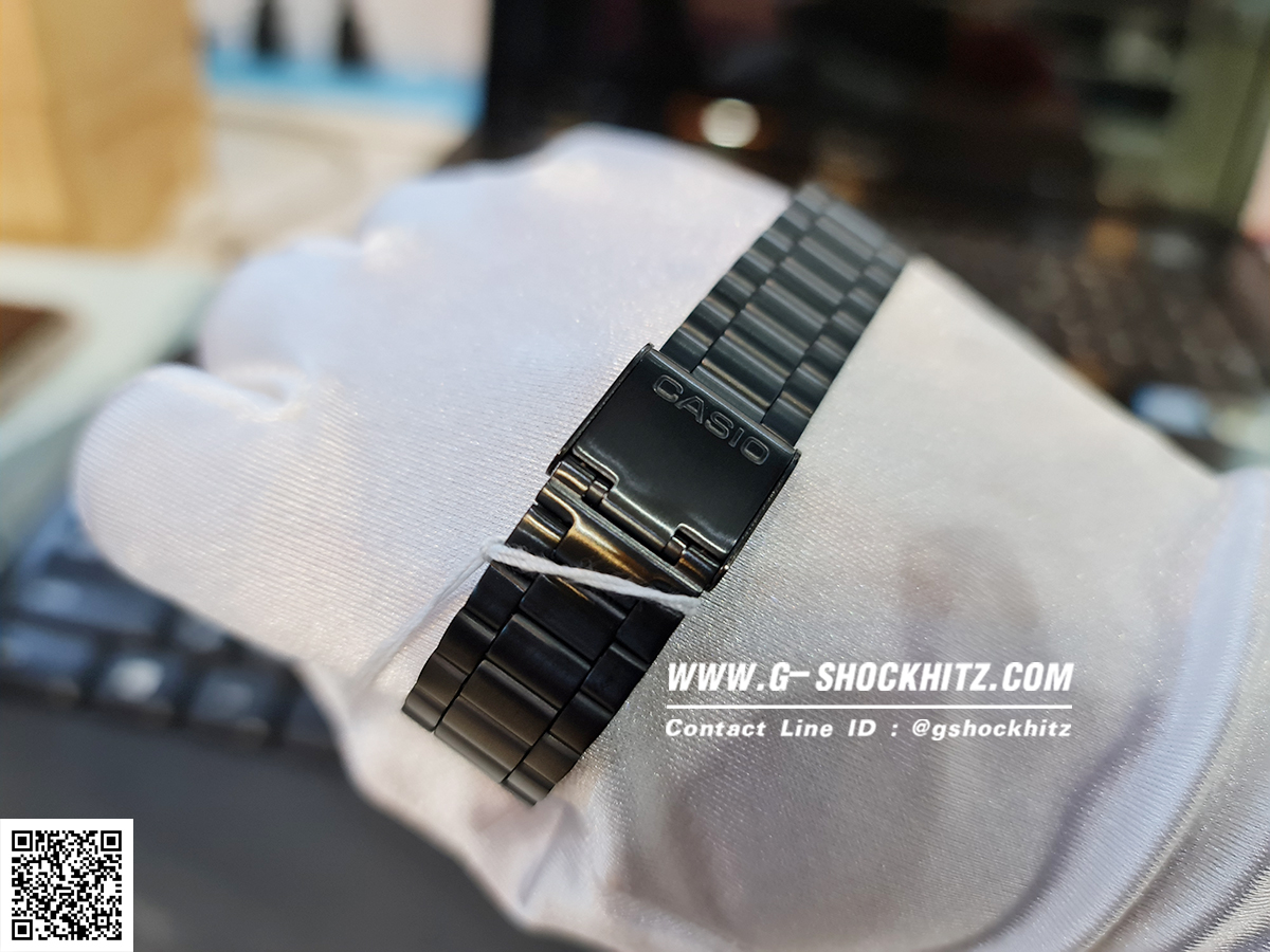 CASIO นาฬิกาคาสิโอ นาฬิกาข้อมือ นาฬิกากันน้ำ นาฬิกาของแท้ ประกันศูนย์ CMG 1 ปี รุ่น A168WEGB-1B นาฬิกาสีดำ