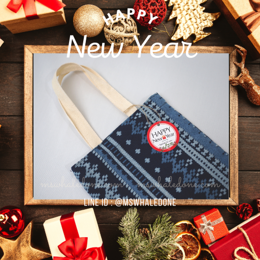 ฟรี! ป้ายแท็กคริสต์มาส/ปีใหม่ ถุงผ้าใส่ของขวัญ ขนาดใส่สมุดA5ได้หลายเล่ม ใส่ของกระจุกกระจิก ไซส์กะทัดรัด น่ารัก มีสไตล์