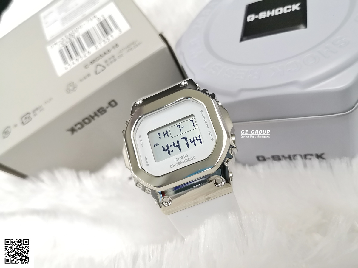 CASIO MID YEAR SALE G-SHOCK พร้อมส่ง นาฬิกาข้อมือ นาฬิกากันน้ำ นาฬิกาของแท้ ประกันศูนย์ CMG 1 ปี รุ่น GM-S5600G-7 นาฬิกาสีเงิน