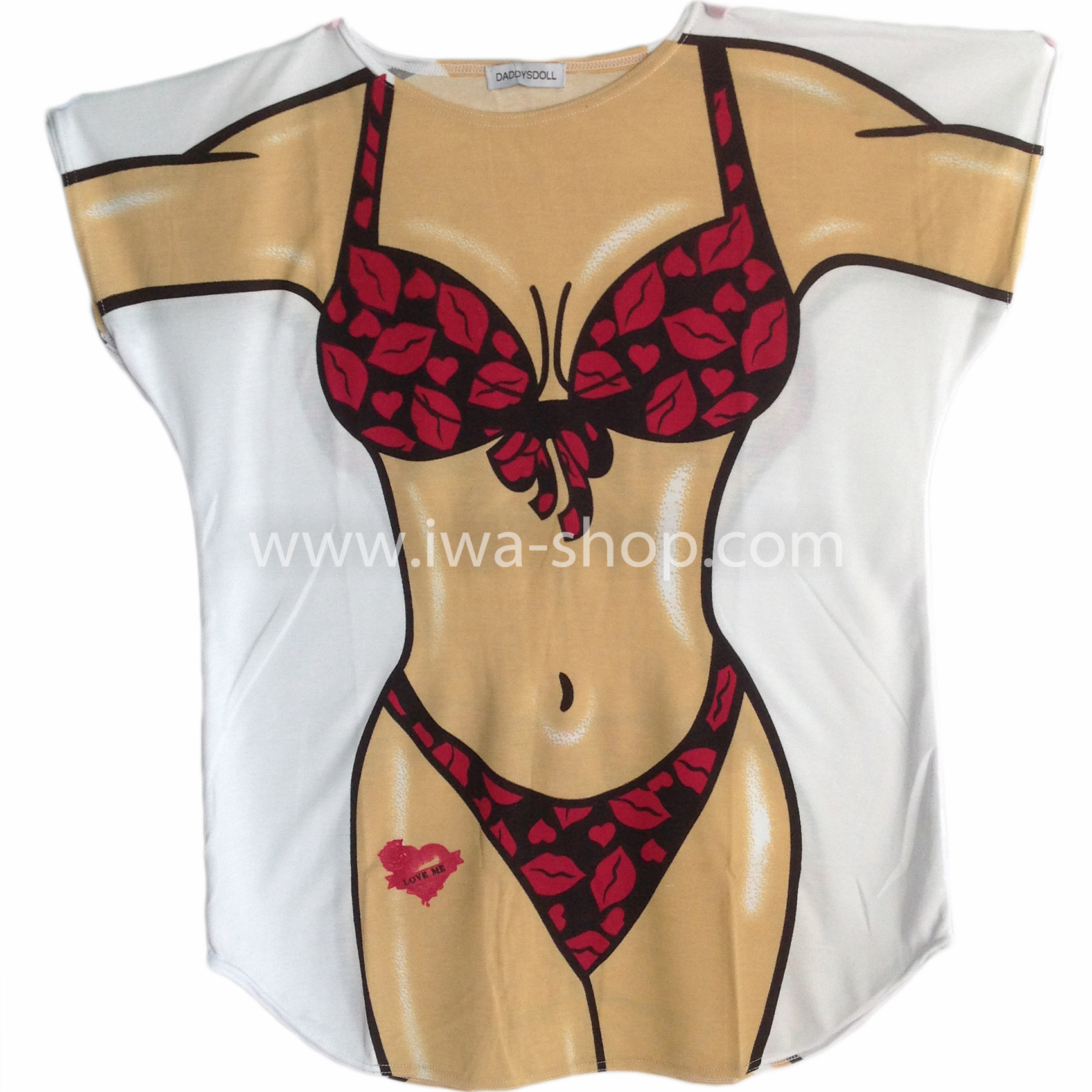 เสื้อลายบิกินี่จูจุ๊บ แดง เสื้อยืดลายบิกินี่ เสื้อสกรีนลายบิกินี่ เสื้อลายชุดว่ายน้ำ เสื้อฮาๆ พิมพ์ลายเซ็กซี่ ชุดเดรสลายบิกินี่ ชุดไปทะเล ชุดเที่ยวทะเล เสื้อผ้าไปทะเล