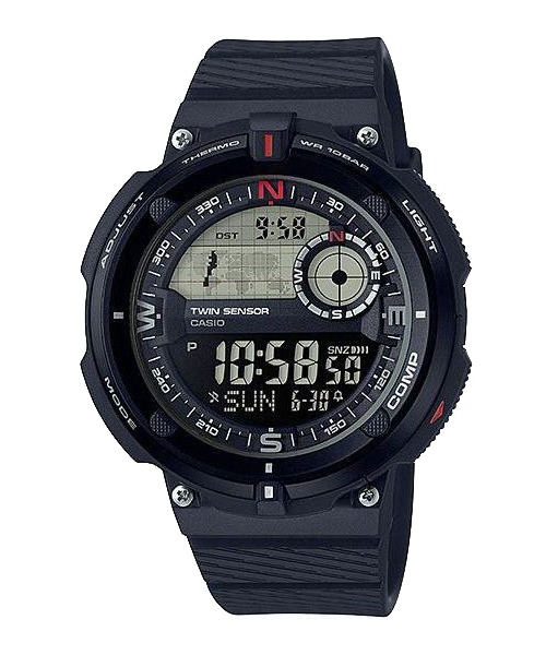 CASIO นาฬิกาคาสิโอ นาฬิกาข้อมือ นาฬิกากันน้ำ นาฬิกาของแท้ ประกันศูนย์ CMG 1 ปี รุ่น SGW-600H-1B นาฬิกาสีดำ