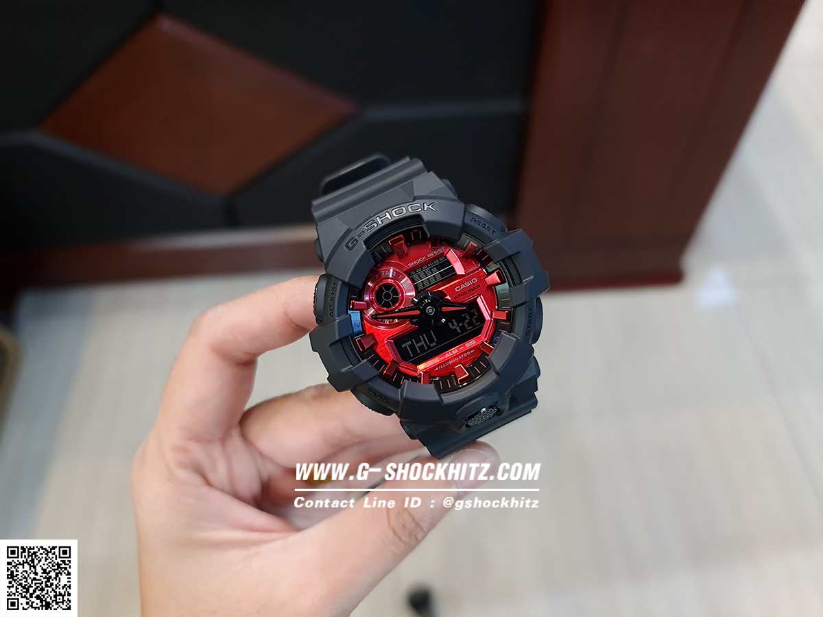 CASIO G-SHOCK นาฬิกาข้อมือ นาฬิกากันน้ำ นาฬิกาของแท้ ประกันศูนย์ CMG 1 ปี รุ่น GA-700AR-1A นาฬิกาสีดำ