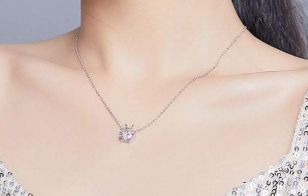 สร้อยคอผู้หญิง สร้อยคอ เงินแท้ 925 พร้อมจี้ เต่าทอง ฝังเพชร สีขาว และ แดงทับทิม สวยหรู แบบ คุณหนู 248201
