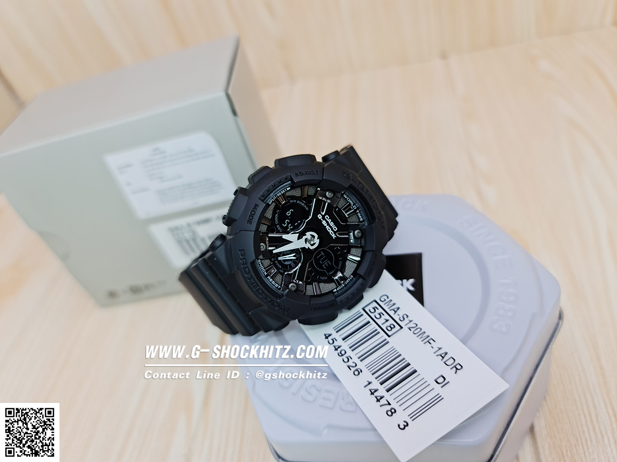 CASIO G-SHOCK นาฬิกาข้อมือ นาฬิกากันน้ำ นาฬิกาของแท้ ประกันศูนย์ CMG 1 ปี รุ่น GMA-S120MF-1A นาฬิกาสีดำ