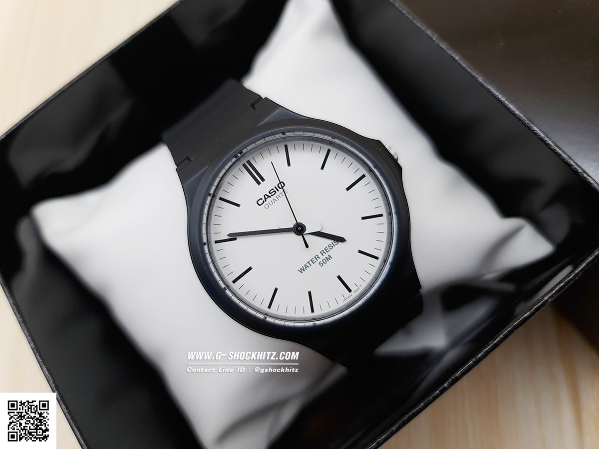 CASIO นาฬิกาคาสิโอ นาฬิกาข้อมือ นาฬิกากันน้ำ นาฬิกาของแท้ ประกันศูนย์ CMG 1 ปี รุ่น MW-240-7E นาฬิกาสีดำ