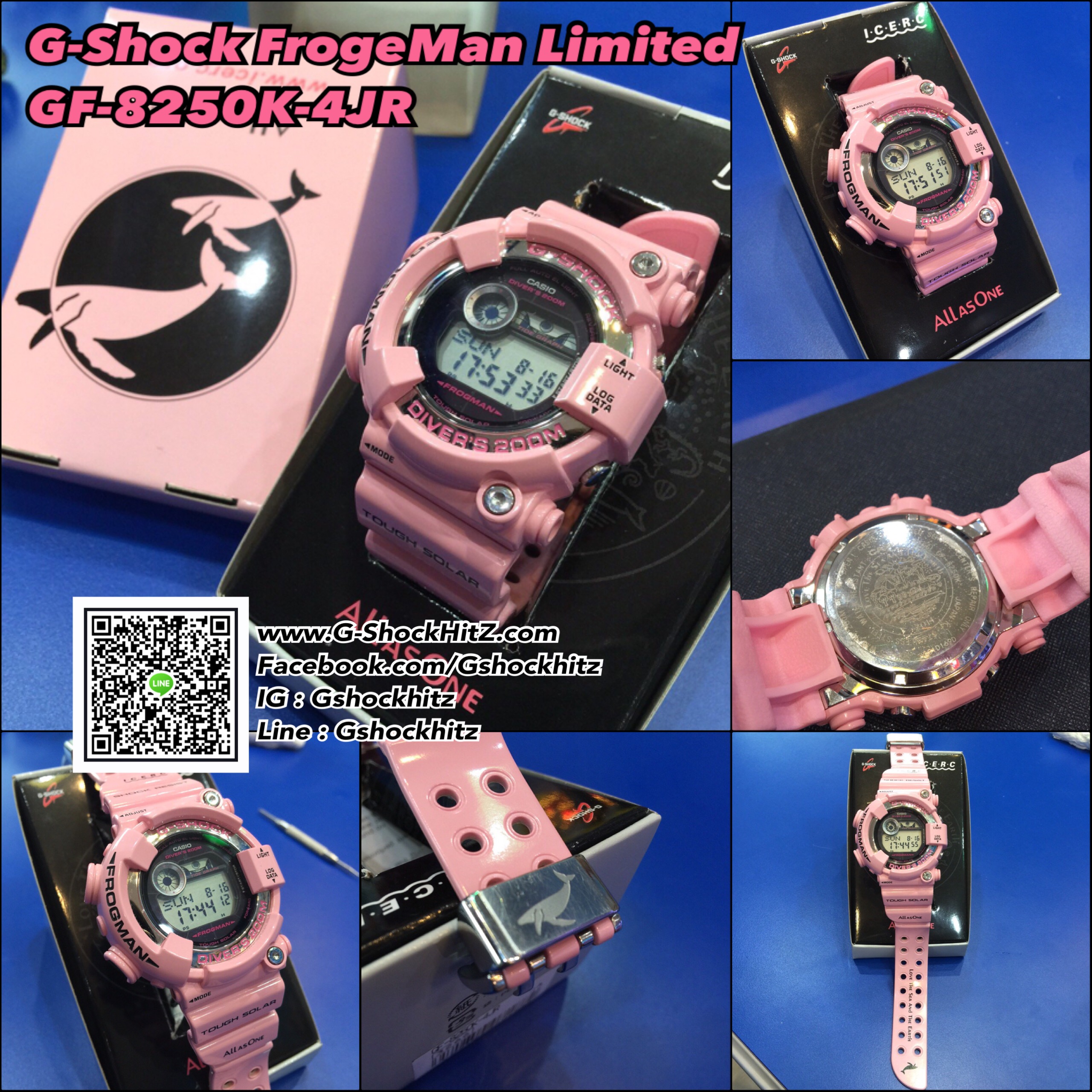 CASIO G-SHOCK นาฬิกาข้อมือ นาฬิกากันน้ำ นาฬิกาของแท้ ประกันศูนย์ CMG 1 ปี รุ่น GF-8250K-4JR นาฬิกาสีชมพู