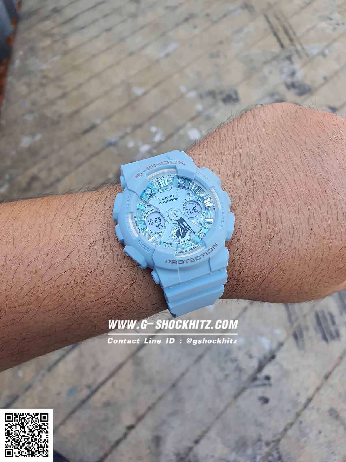 CASIO G-SHOCK นาฬิกาข้อมือ นาฬิกากันน้ำ นาฬิกาของแท้ ประกันศูนย์ CMG 1 ปี รุ่น GMA-S120DP-2A นาฬิกาสีฟ้้้า