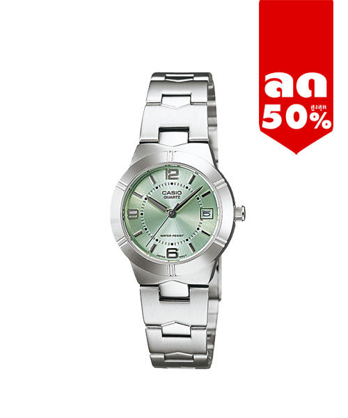 CASIO MID YEAR SALE นาฬิกาคาสิโอ พร้อมส่ง นาฬิกาข้อมือ นาฬิกากันน้ำ นาฬิกาของแท้ BTS ประกันศูนย์ CMG 1 ปี รุ่น LTP-1241D-3A นาฬิกาสีเงิน